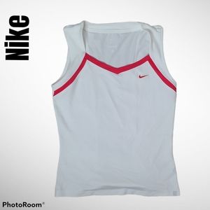 Womens Medium Nike White/Pink Dri-Fit Tank